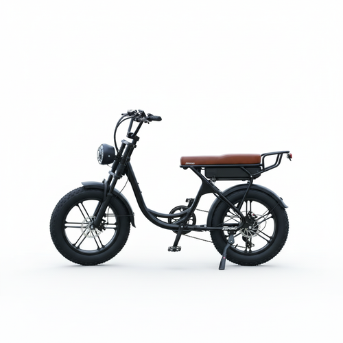 E-bike on white background with shadow